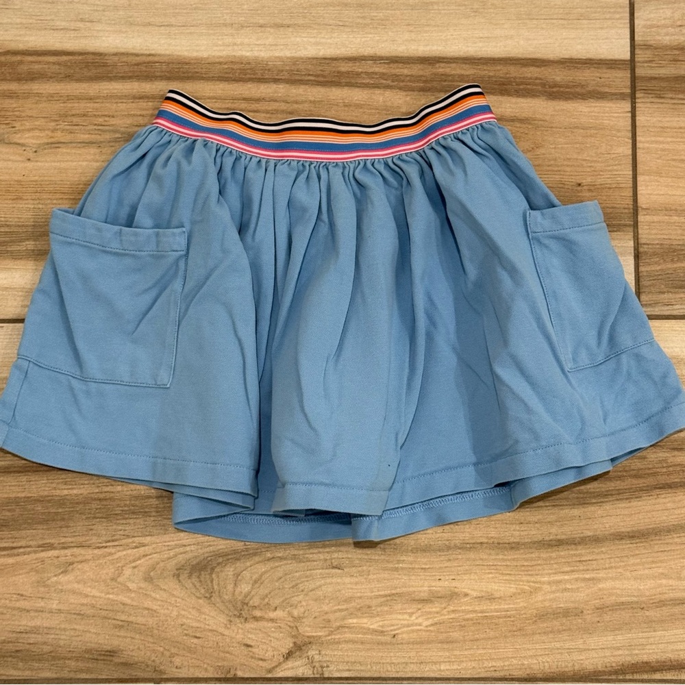 Jacadi Blue Skirt with Striped Waistband